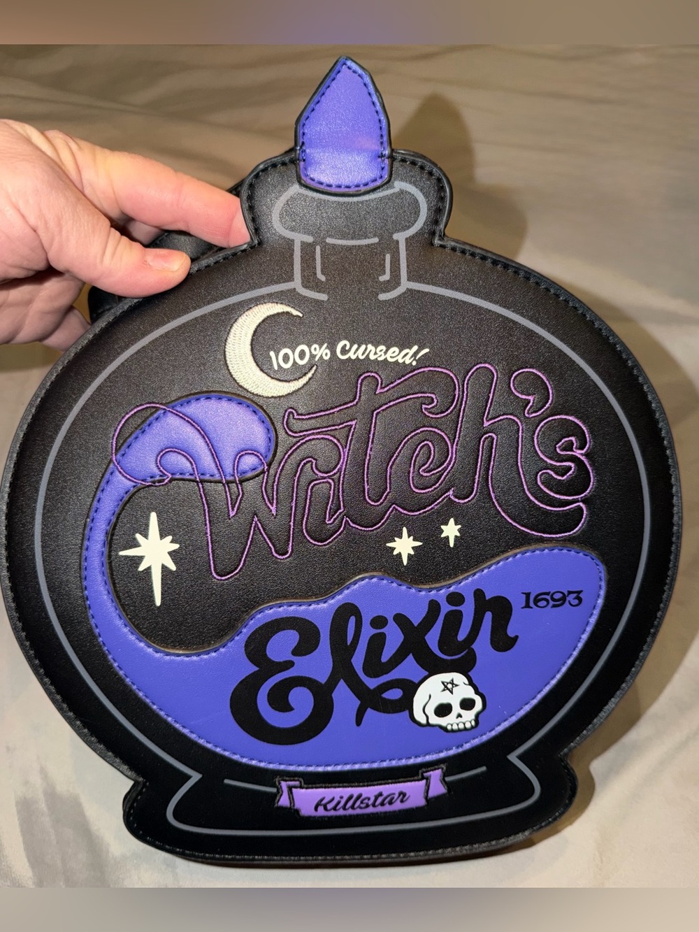 Killstar Black & Purple 'Witch's Elixir' Potion Crossbody Bag